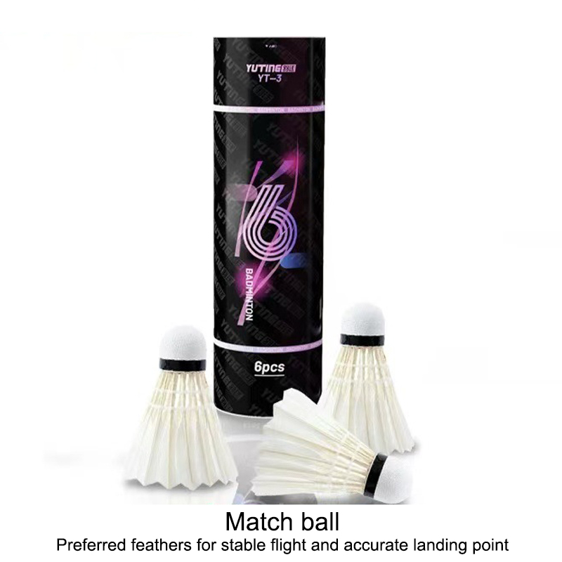 Feather Shuttlecock - 3/6 Stück weiße Gänsefeder-Badmintonbälle, Federbälle für