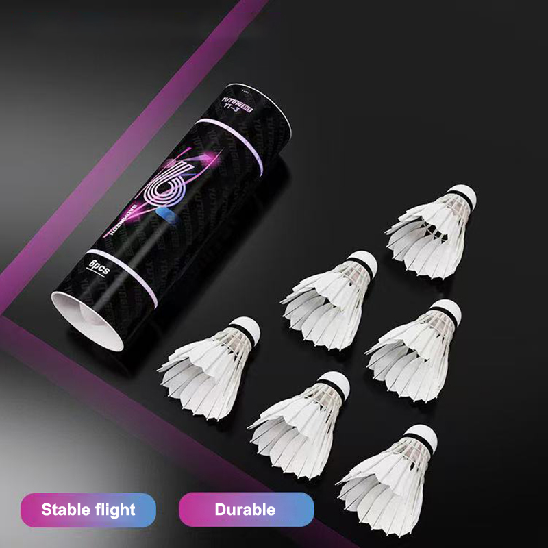 3/6 Stück weiße Gänsefeder-Bad – Feather Shuttlecock Bewertung und Preis